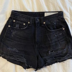 Aritzia Rag and Bone - Black Denim Shorts